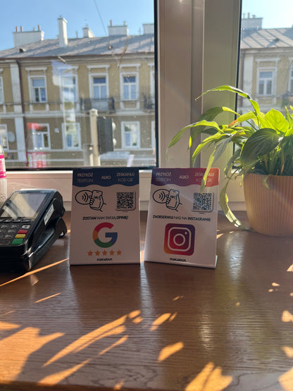 Stand NFC Starcards - Google i Instagram