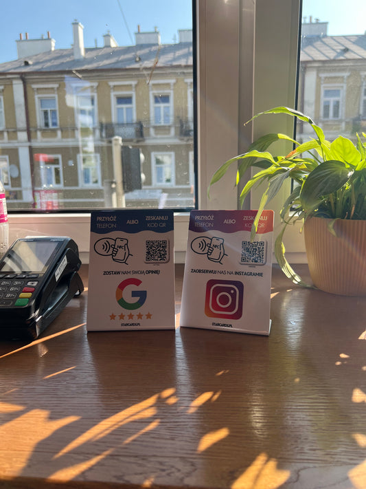 Stand NFC Starcards - Google i Instagram